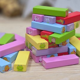 Wooden Animals Tumbling Tower