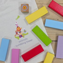 Wooden Animals Tumbling Tower