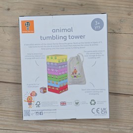 Wooden Animals Tumbling Tower