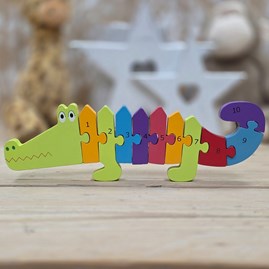 Wooden Crocodile Number Puzzle