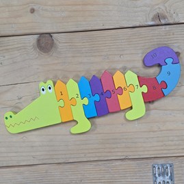 Wooden Crocodile Number Puzzle