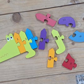 Wooden Crocodile Number Puzzle
