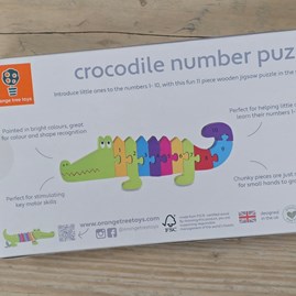 Wooden Crocodile Number Puzzle