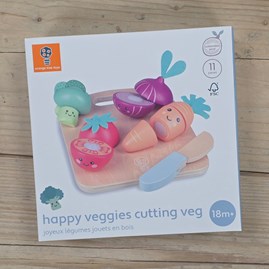 Wooden Cutting Veg - Happy Veggies Wooden Cutting Veg - Happy Veggies