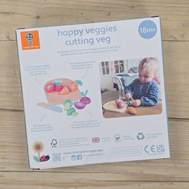 Wooden Cutting Veg - Happy Veggies Wooden Cutting Veg - Happy Veggies