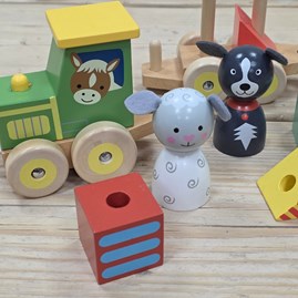 Wooden Farm Animal Puzzle Train