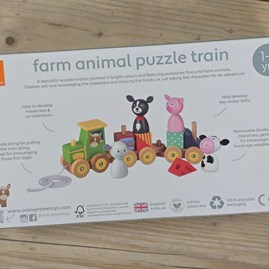 Wooden Farm Animal Puzzle Train