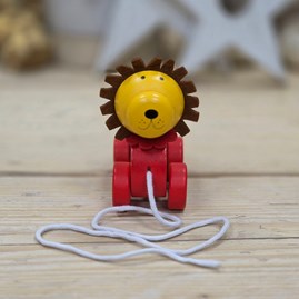 Wooden Pull Along Lion