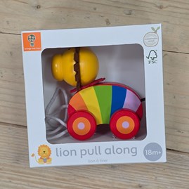 Wooden Pull Along Lion