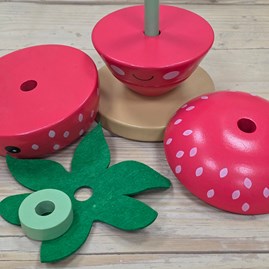 Wooden Strawberry Stacking Ring