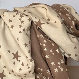 Wool Blend Little Stars Scarf in Beige Wool Blend Little Stars Scarf in Beige
