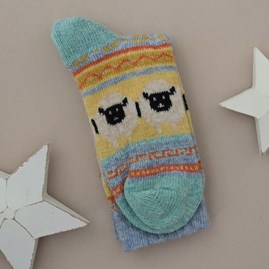 Wool Blend Sheep Socks in Blue Wool Blend Sheep Socks in Blue