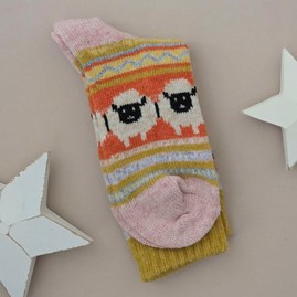 Wool Blend Sheep Socks in Mustard Yellow Wool Blend Sheep Socks in Mustard Yellow