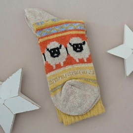 Wool Blend Sheep Socks in Yellow Wool Blend Sheep Socks in Yellow