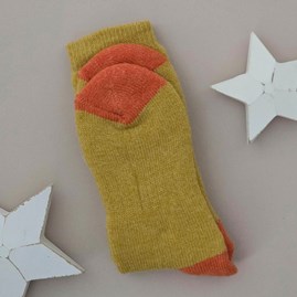 Wool Blend Socks in Mustard Yellow & Orange