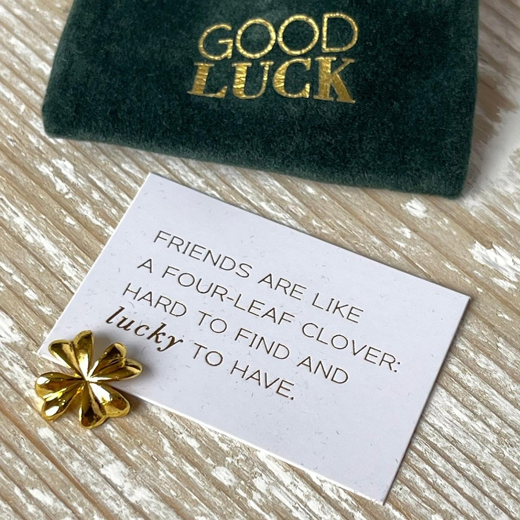 Pocket Companion 'Good Luck' Gold Shamrock