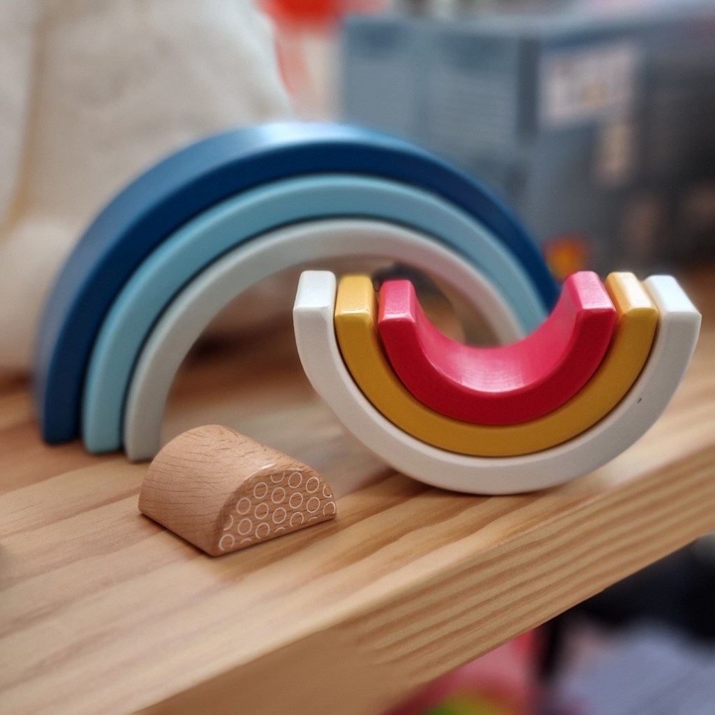Wooden Rainbow Stacking Arches Toy