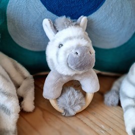 100% Recycled Zebra Ring Rattle New Baby Gifts Soft Cuddly Toy Plush 100% Recycled Toy Eco Friendly Gifts For Children