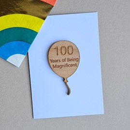 '100 Years of Being Magnificent' Birthday Token Card 100th Birthday Card Wooden Sentiment Token Wooden Keepsake Gift Sentiment Gifts