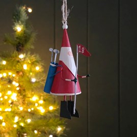 Festive Decorations Quirky Novelty Christmas Tree Decoration Metal Hanging Santa Bauble