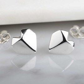Stunning Silver Origami Heart Earrings Stunning Silver Origami Heart Earrings