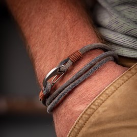 Men's Suede Leather Double Wrap Bracelet Men's Suede Leather Double Wrap Bracelet