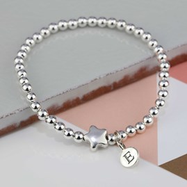 Personalised Jess Silver Star Bracelet Personalised Jess Silver Star Bracelet