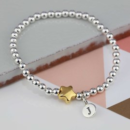 Personalised Jess Gold Plated Star Bracelet