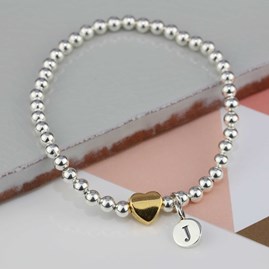 Personalised Milly Gold Plated Heart Bracelet Personalised Milly Gold Plated Heart Bracelet