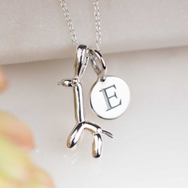 Personalised Silver Balloon Giraffe Pendant