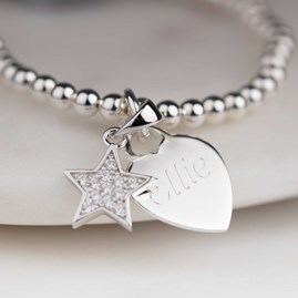 Personalised Children's Star Skinny Bead Bracelet