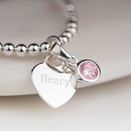 Personalised Children's Birthstone Skinny Bracelet