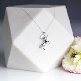 Personalised Solid Silver Unicorn Necklace Personalised Solid Silver Unicorn Necklace