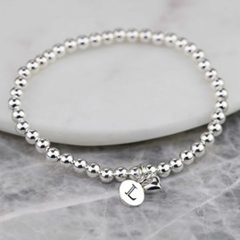Personalised Solid Silver 'Mia' Heart Bracelet Personalised Solid Silver 'Mia' Heart Bracelet