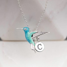 Personalised Solid Silver Hummingbird Pendant Personalised Solid Silver Hummingbird Pendant