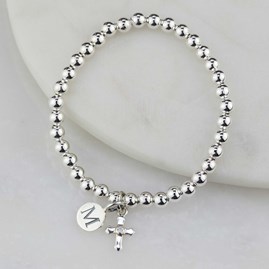 Personalised Child's Solid Silver Christening Bracelet