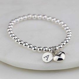 Personalised Children's Silver Heart Bracelet