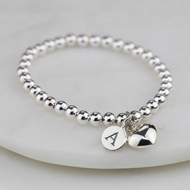 Personalised Children's Silver Heart Bracelet Bridal Jewellery Bridesmaid Jewellery Wedding Jewellery Flower Girl Maid of Honour Jewellery