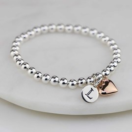 Personalised Children's Rose Gold Plated Heart Bracelet