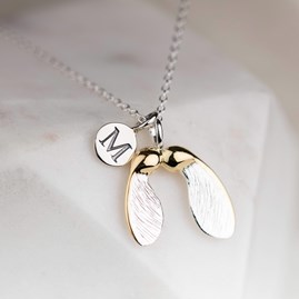 Personalised Sterling Silver Sycamore Seed Pendant