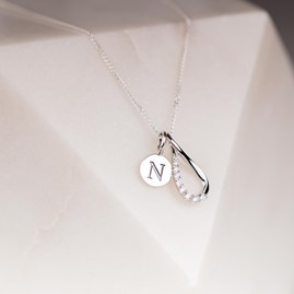 Personalised Sparkly Infinity Charm Pendant Personalised Sparkly Infinity Charm Pendant