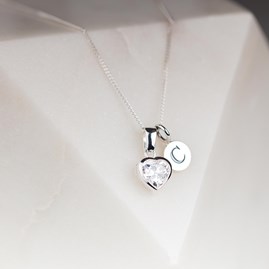 Personalised Sparkly Heart Charm Pendant Personalised Sparkly Heart Charm Pendant