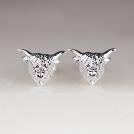 Highland Cow Earrings In Silver Or Rose Gold