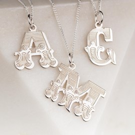 Solid Silver 'Circus' Letter Charm Necklace Solid Silver 'Circus' Letter Charm Necklace