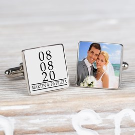 Personalised Photo And Date Cufflinks Wedding Accessories For Men Wedding Jewellery For Men Clothing Accessories For Men Photo And Date
