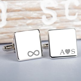 Gifts For Men Jewellery For Men  Accessories For Men Personalised Silver 'Our Initials' Cufflinks