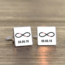 Personalised Silver 'You And Me' Cufflinks Gifts For Men Jewellery For Men Clothing Accessories Personalised Silver'You And Me' Cufflink