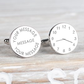Personalised Any Message And Time Silver Cufflinks Personalised Any Message And Time Silver Gifts Men Clothing Accessories For Men Gifts For Men
