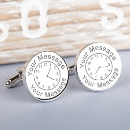 Personalised Any Message And Time Cufflinks Personalised Any Message And Time Silver Gifts Men Clothing Accessories For Men Gifts For Men