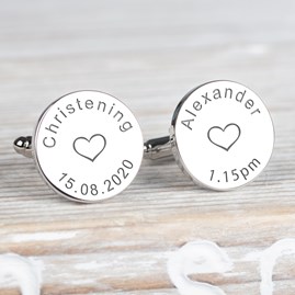 Christening Day Silver Cufflinks